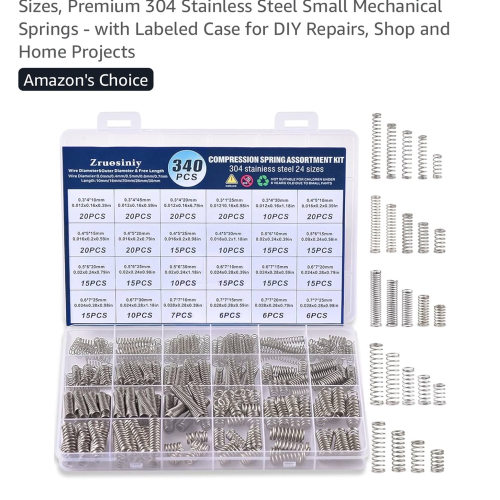 Compression Spring Assortment Kit - Silver (5 kits)
